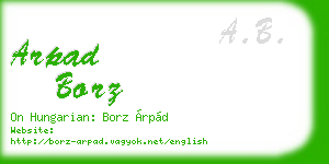 arpad borz business card