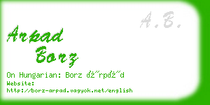 arpad borz business card